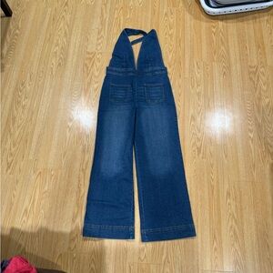 Dollhouse Deep V Denim Overalls HTF 11/12